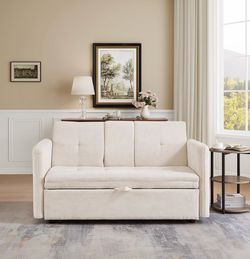 3 in 1 Convertible Sleeper Sofa Bed for Living Room, Apartment, Bedroom, RV, Beige