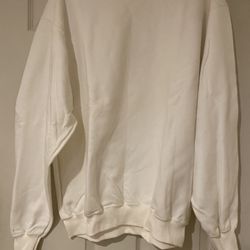 Sweatshirt - Men’s Jerzees Solid White Long Sleeve Crew - Large - NWT 
