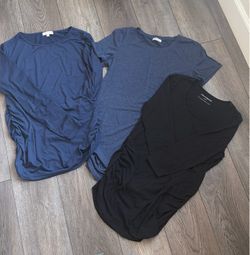 Maternity tops-Ruched sides, size large; great condition