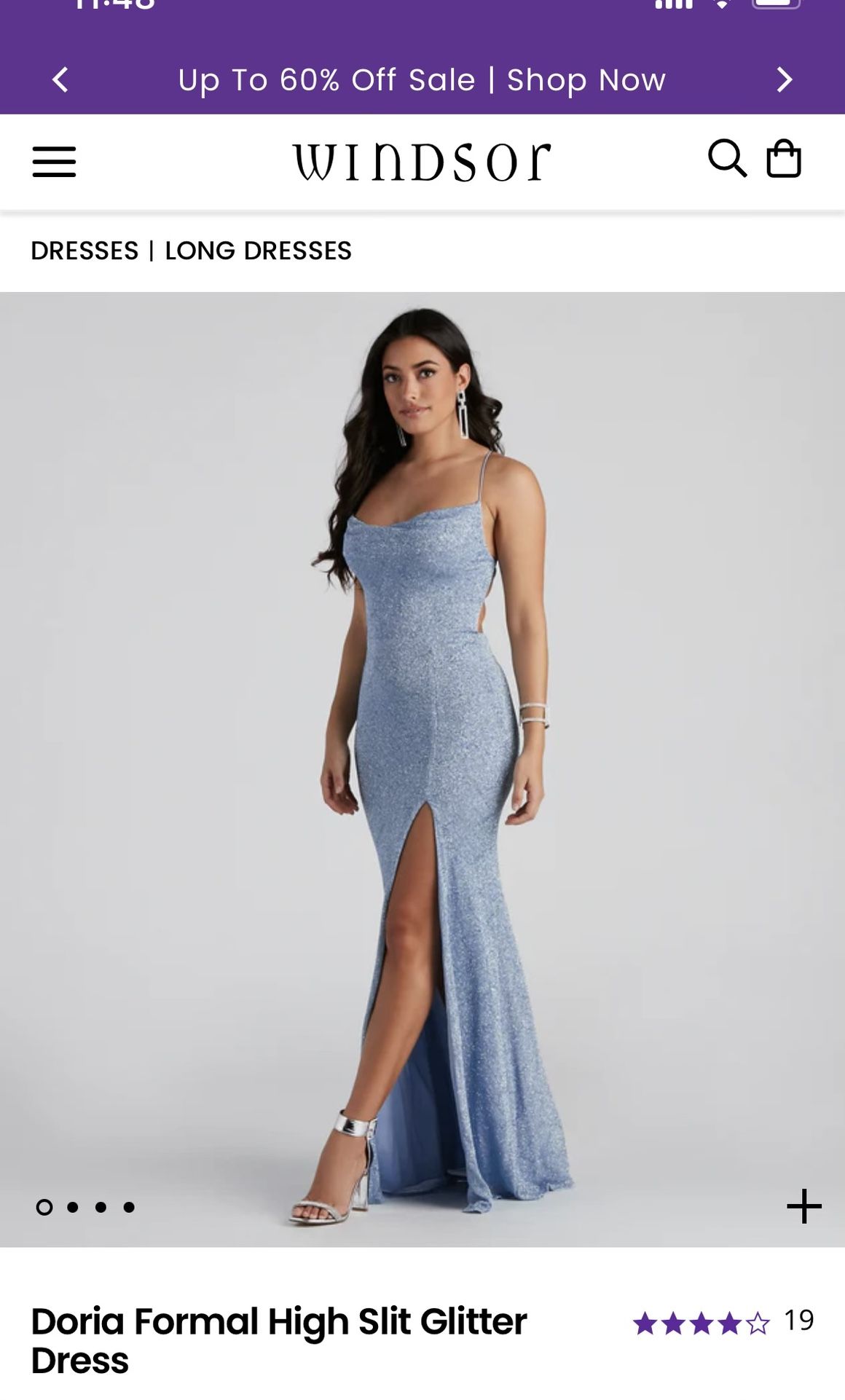 slim fit dress slacks Charming Chic Deep V-Neck Sequins Side Split Prom Dress Glitter Evening Party Dress main image 0