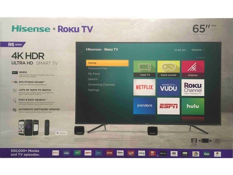 Hisense 65" Class 4K Ultra HD (2160P) HDR Roku Smart LED TV (65R6E)
