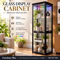 ✨ SHOWCASE WHAT YOU LOVE ✨ Give your favorite collectibles, décor, or keepsakes a place to shine in this sleek black glass display cabinet. Its clear