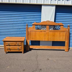 Headboard and nightstand