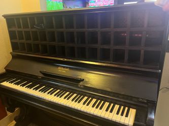 Antique Upright Grand Piano — Converted Wine Rack / Bar Cabinet