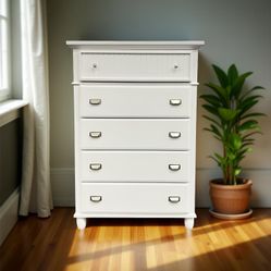 Free Delivery - White Dresser With Mirror Top