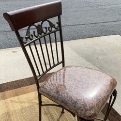 Ashley Furniture  Wrought Iron Cherrry Finish Bar Stool 24” 