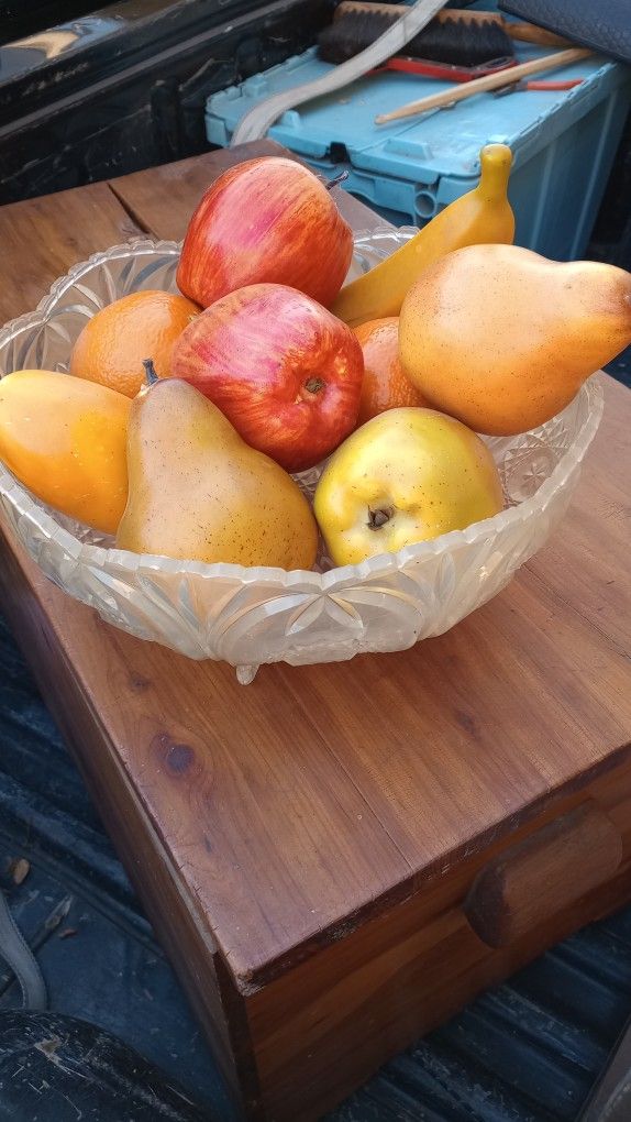 Vintage Fake Fruit And Bowl