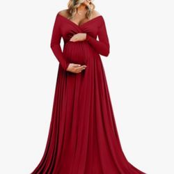 Long Sleeve Maternity Photoshoot Dress, Maxi Dresses for Women, Pregnant Dress for Baby Shower