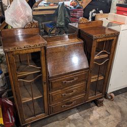Antique Quartersawn Oak Writing Desk Side By Side