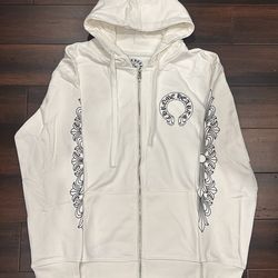 White Chrome Hearts Zip-up Hoodie