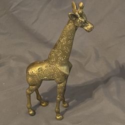 Vintage Brass Giraffe Statue Figure - Collector Or Gift Ready