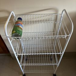 Mainstays Rolling 4-Tier Metal Laundry Basket Cart