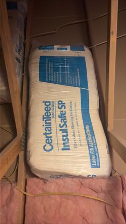 11 Bags CertainTeed InsulSafe SP Blown-In Fiberglass Insulation – New/Sealed