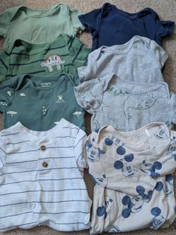 Set of 6 Baby Boy Onsie 6m