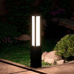 32" Bollard Light, 120V Line Voltage Aluminum LED IP65 Waterproof Modern Outdoor Landscape Path Lights 3000K Curb Appeal Hardwired for Garden Pathway 