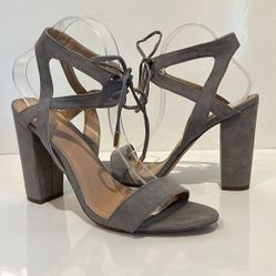 Charlotte Russe Grey Block Heel Sandals Size 11