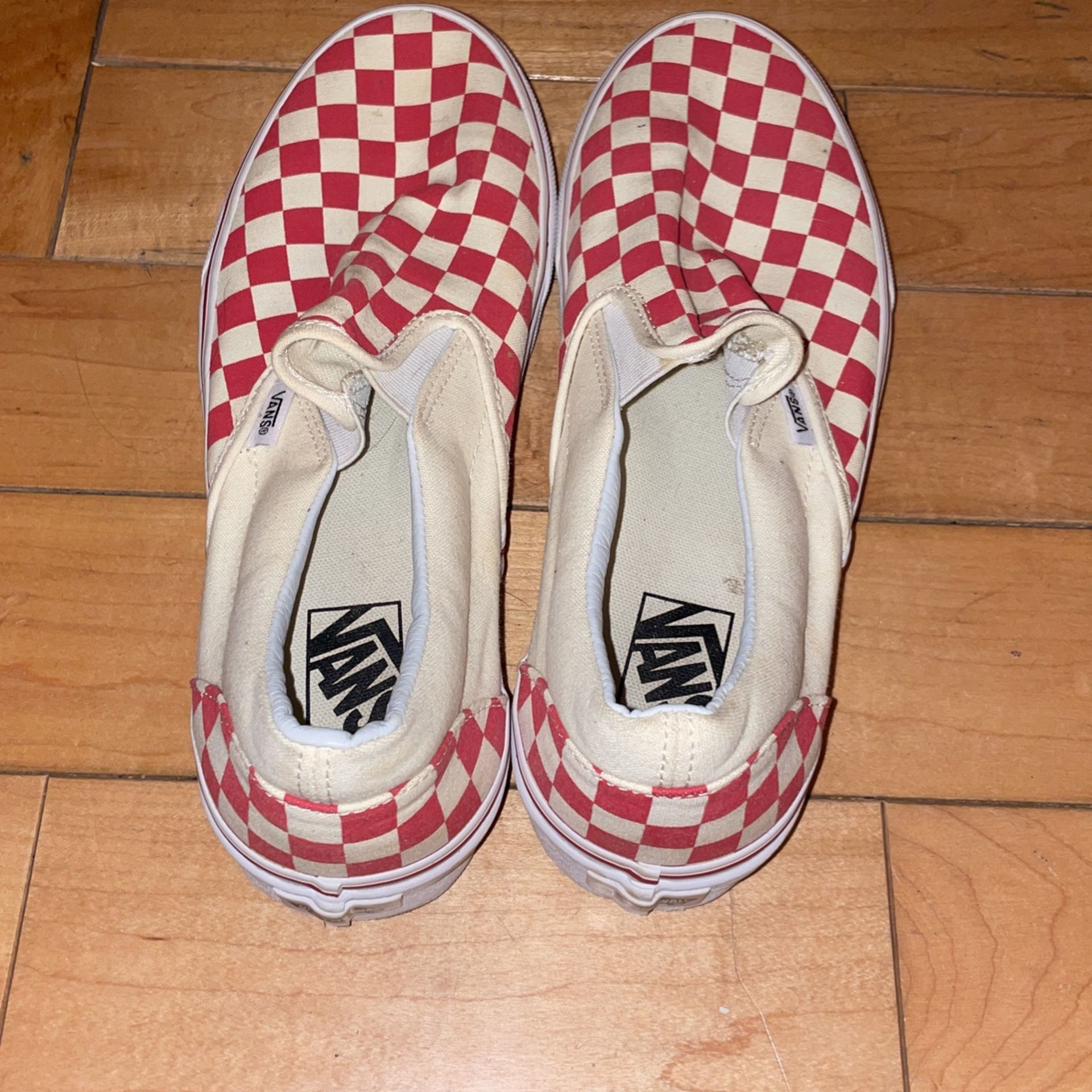red slip on vans
