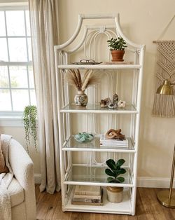 ✨ VINTAGE RATTAN & BAMBOO ETAGERE 😍😍 CHARMING & UNIQUE! ✨