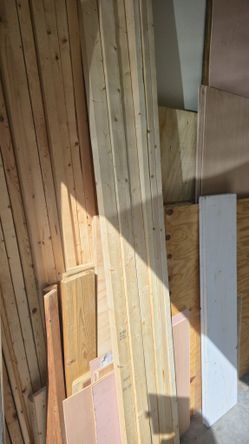 Mixed Lot Of Wood - Studs; Plywood; Shelf Plank; Paneling - etc