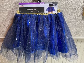 Blue tutu with gold glitter and gold trim #costume #halloween