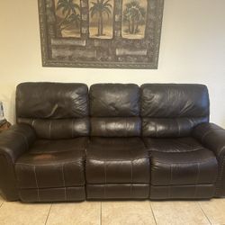 Leather Reclining Sofa