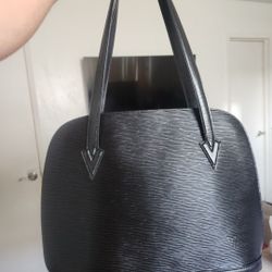 Authentic Louis Vuitton Black Epi Lussac Shoulder Tote Bag