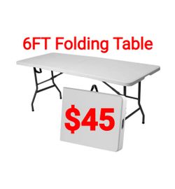 6ft Folding Table For Sale, Party, Dining, Barbecue, Board Game with Carrying Handle, Folding Locks