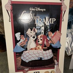 Original 1960 Lady And The Tramp Walt Disney Release Poster