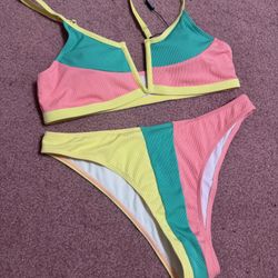New medium yellow bikini swimsuit bathing suit swim