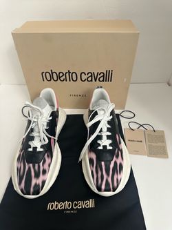 Roberto Cavalli Ladies Jaguar Heritage Print V1per Sneakers.