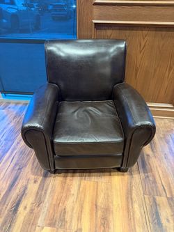 3 Dark Brown Leather Club Chair