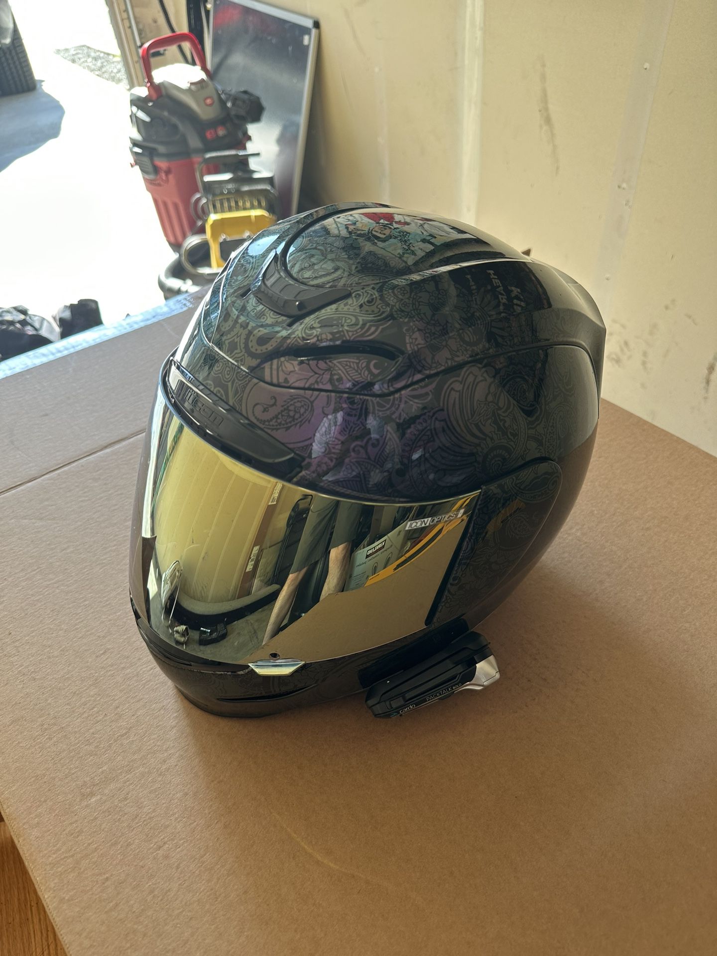 Icon Airform Chantilly Opal Helmet Large With Cardo Packtalk Bold 