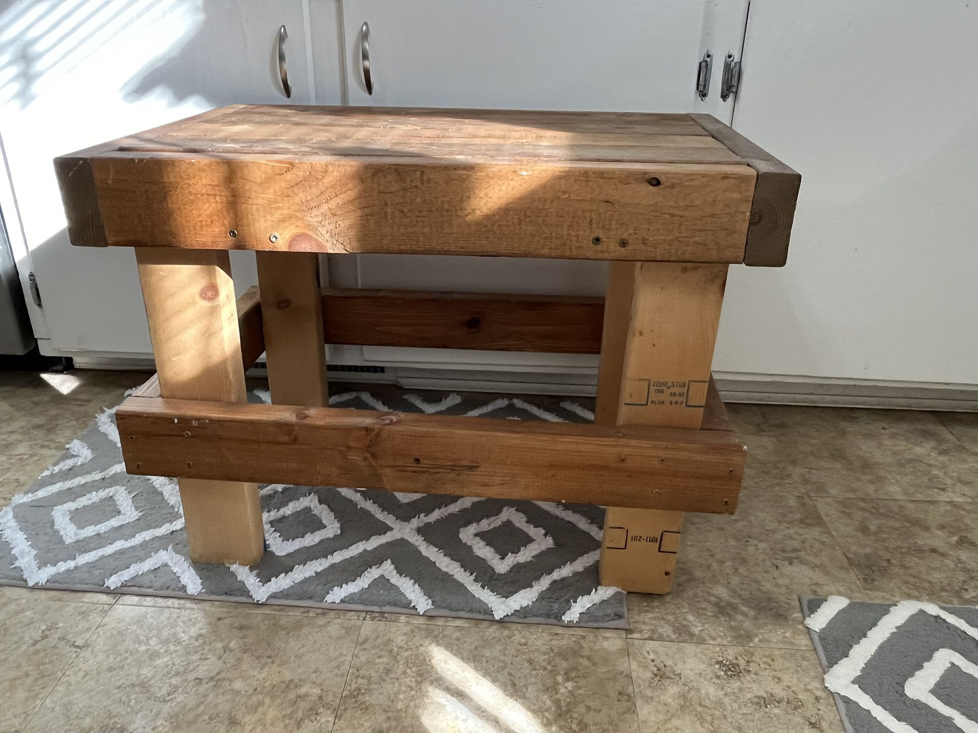 2 Rustic Wood Side tables / Bench seating