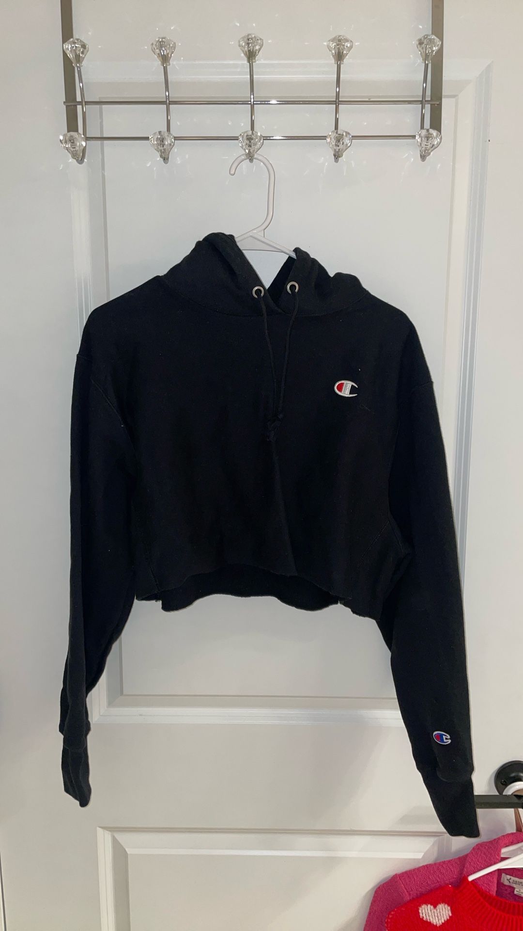 Black Champion Cropped Hoodie