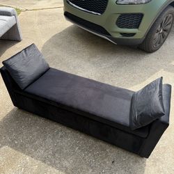 Velvet Storage Bench for Bedroom, 55" End of Bed Bench for King Size Bed, Modern Upholstered Long Ottoman Bench with Arms and 2 Pillows for Living Roo