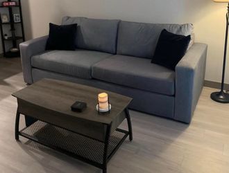 Gray Fabric 3-Seat Sofa