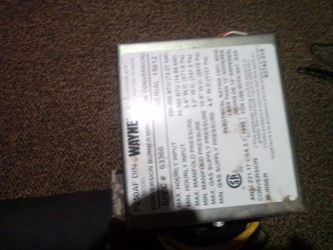 Wayne P250AF DIN Gas Conversion Burner