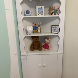 Vintage Wood Corner Cabinet 