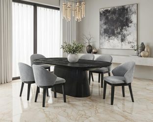 BLACK/GRAY 5 PIECE DINING TABLE SET COMEDOR