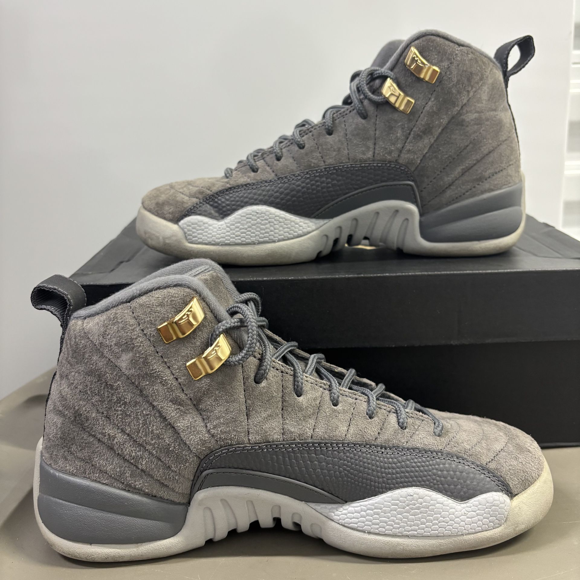 Jordan Retro Suede Wolf Grey 12s GS 4.5Y Women 6