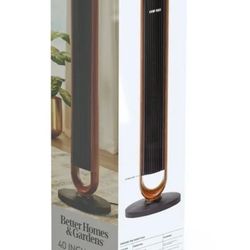 Better Homes & Gardens 40'' 5-Speed Oscillating Tower Fan with Remote Control, 3 Wind Modes, 12H Timer, Walnut & Black