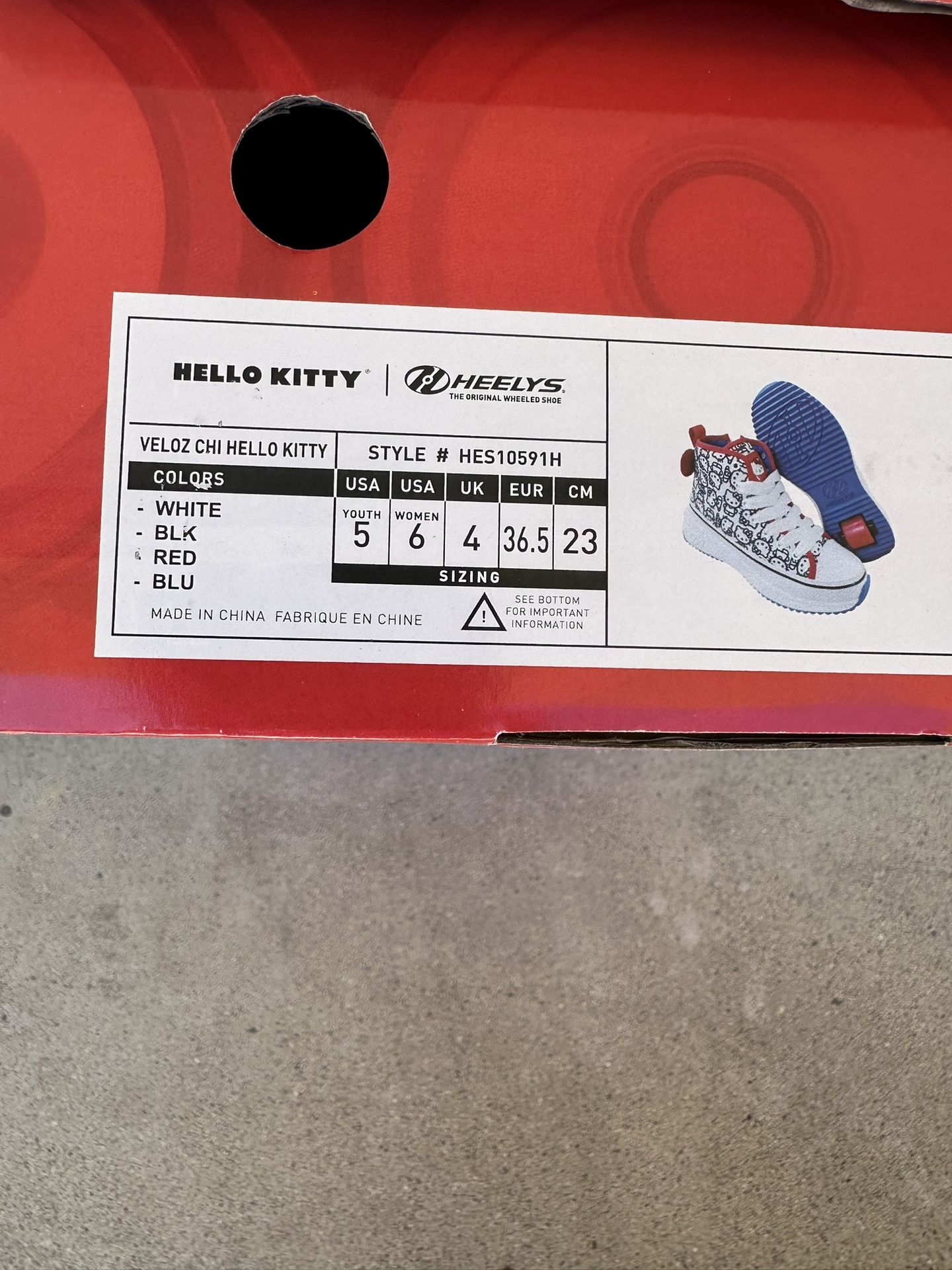 Lightly used Hello Kitty Heelys