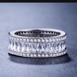 ❤️ Princess Emerald Cut Baguette Wedding Ring SZ 6/7/8/9/10 *See My Other Items*