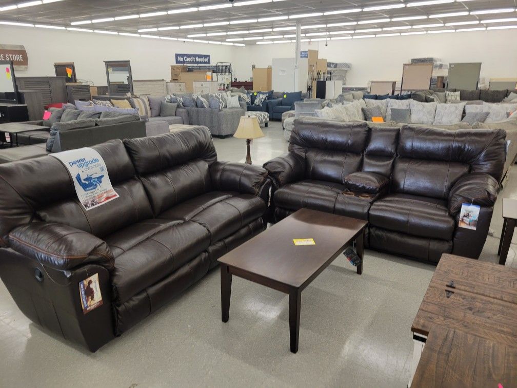 Top Grain Italian Leather Reclining Sofa-loveseat 