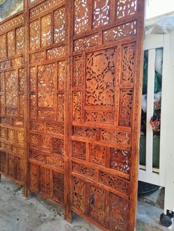 Hand carved  3 panel room divider