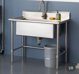 Large utility sink - commercial grade stainless steel