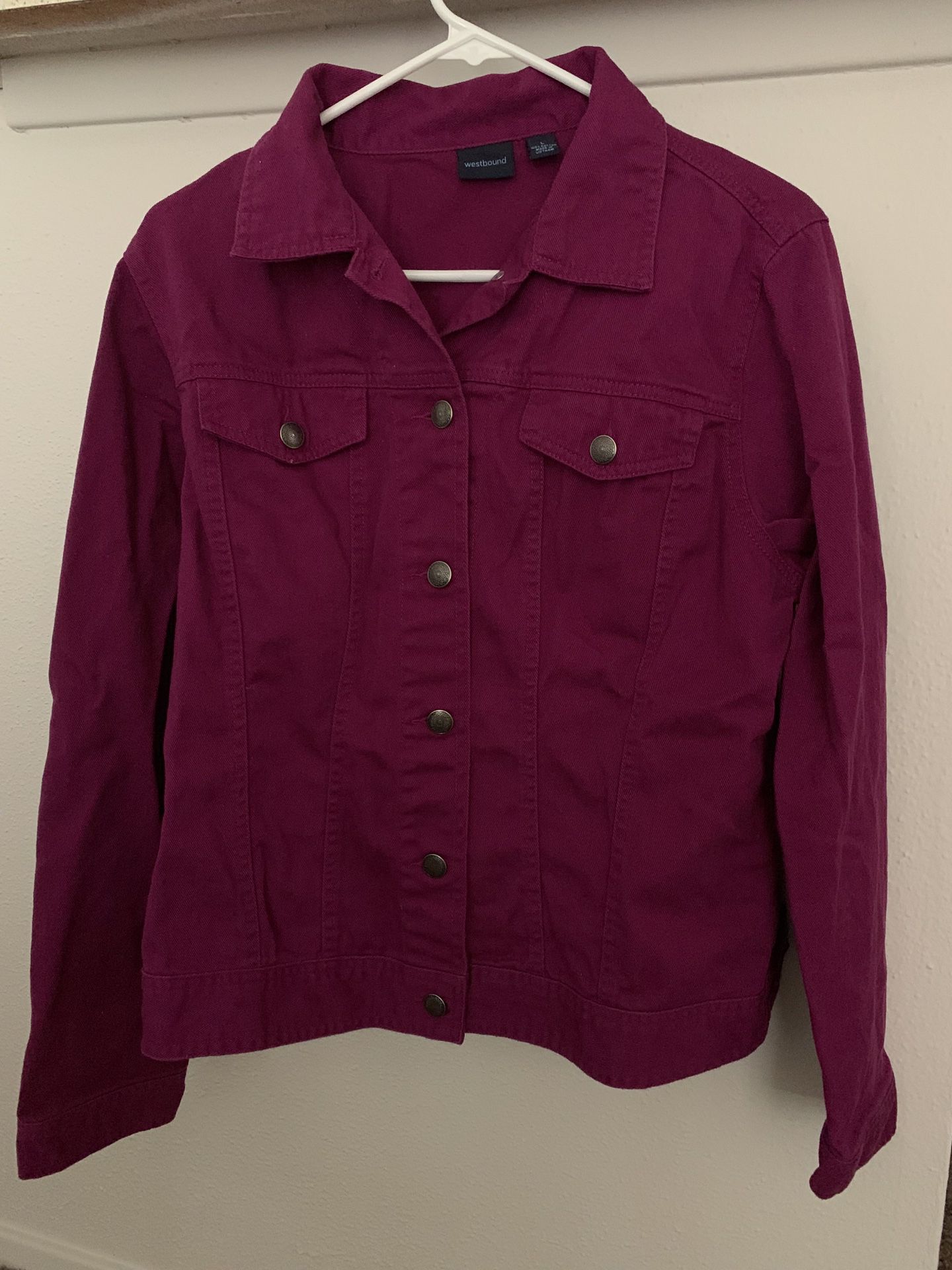 Vintage Westbound Womens Purple Denim Jacket Size Large