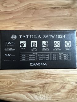 Daiwa Tatula SV TW 103H Baitcaster 6.3:1 Gear Ratio, Casting Reel for Sale  in Lakeville, MN - OfferUp