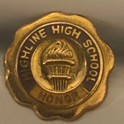 Vintage Highline High School Honors Lapel Pin Marked 1/10