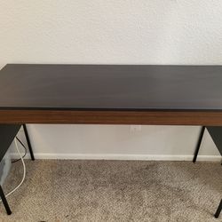 Mallorca 47 in. Black and Walnut Writing Desk